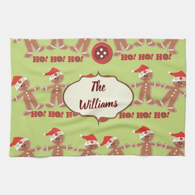 Green and Red Gingerbread Parade Towel (Horizontal)