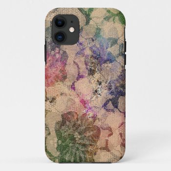 Green And Red Lace Roses Iphone 11 Case by LeFlange at Zazzle