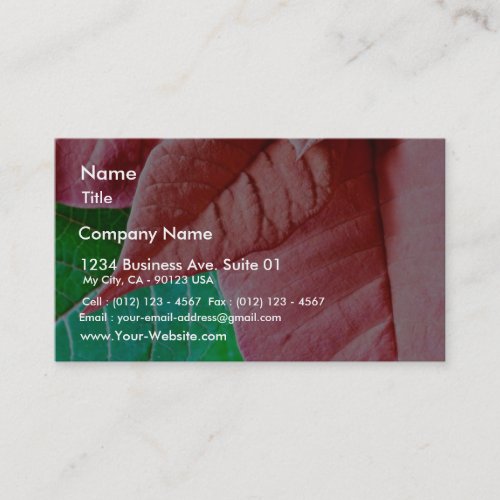 Green And Red Leaves Business Card Template