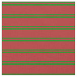 [ Thumbnail: Green and Red Lines Fabric ]