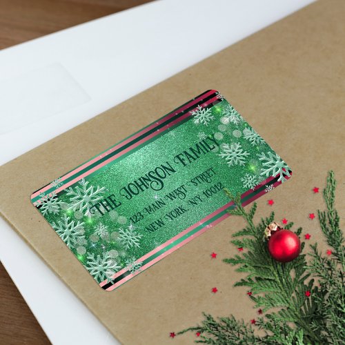Green And Red Magical Christmas Winter Wonderland Label