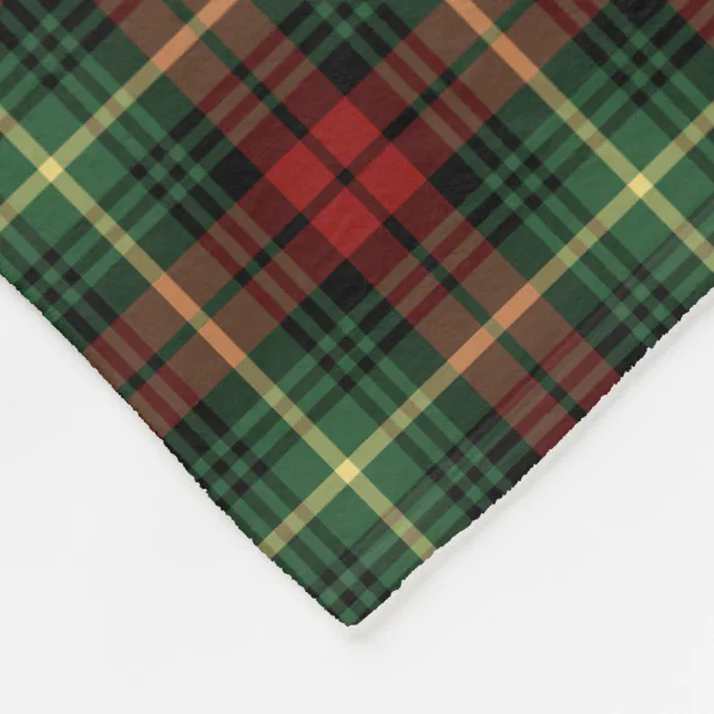 Green and Red Martin Clan Tartan Fleece Blanket Zazzle