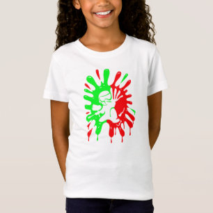 Green and Red Paintball Splatter and Mascot T-Shirt