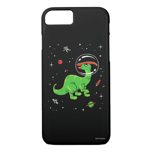 Green And Red Parasaurolophus Dinos In Space iPhone 87 Case