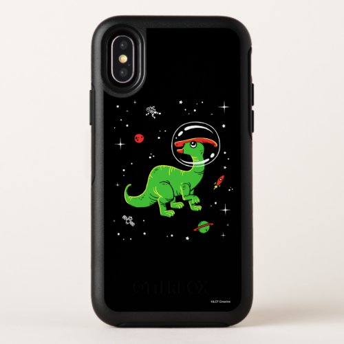 Green And Red Parasaurolophus Dinos In Space OtterBox Symmetry iPhone X Case