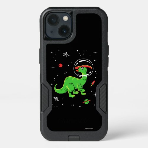 Green And Red Parasaurolophus Dinos In Space iPhone 13 Case