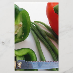 Green and Red Peppers with Beans Stationery