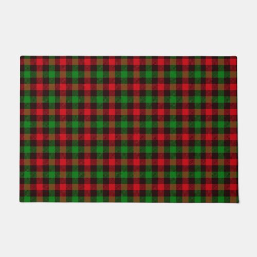 Green and Red Plaid Doormat