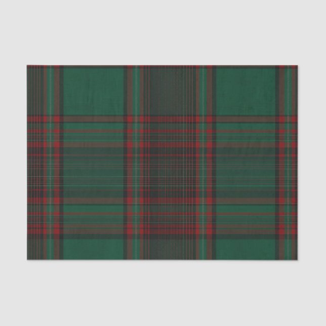 Green and Red Plaid Holiday Tissue Paper (Front)