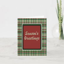 Green and Red Plaid Season's Greetings