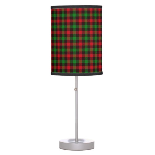 Green and Red Plaid Table Lamp