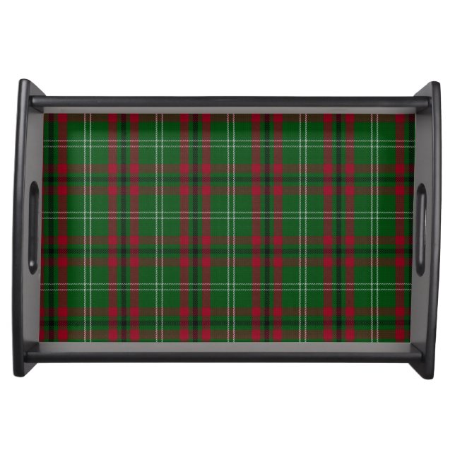 Green and Red Plaid Tartan Serving Tray (Front)