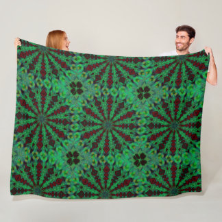 green and red seasonal , winter yuletide design fleece blanket