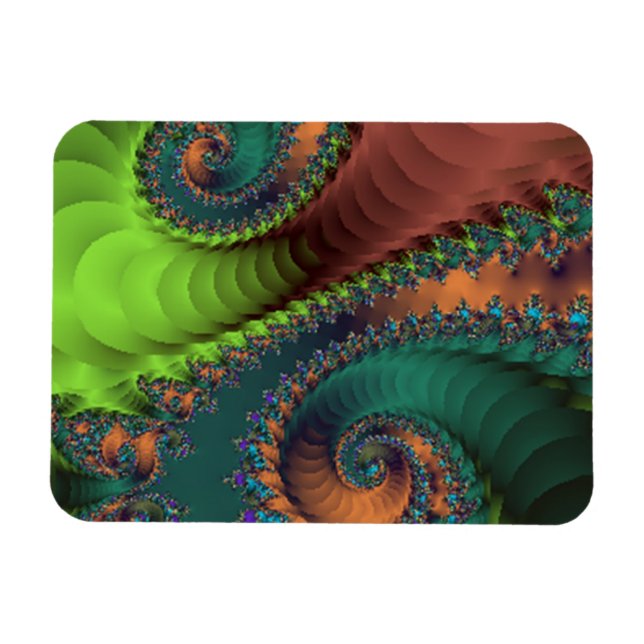 Green and Red Spiral Staircases Magnet (Horizontal)