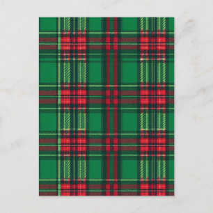 Green and red squares holiday postcard