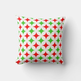 Green and Red Star Pattern on White