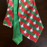 Green and Red Stripe F-15E Pattern Christmas Neck Tie<br><div class="desc">A little bit tacky and a lot fun, this neck tie features a pattern of white strike eagles on a background of red and green stripes making it the perfect accessory for your squadron holiday party or Christmas church service. The reverse of the tie is green and has customizable text...</div>