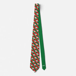 Green and Red Stripe P-51 Christmas Neck Tie
