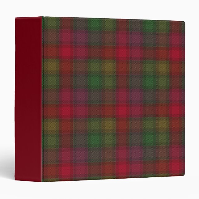 Green and red, tartan 3 ring binder (Front/Spine)