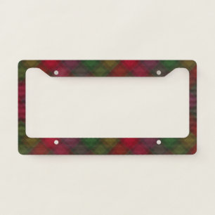 Green and red, tartan license plate frame