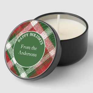 Green and Red Tartan  Mini Candle Favors