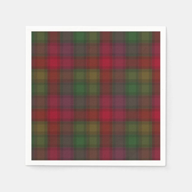 Green and red, tartan napkins (Front)