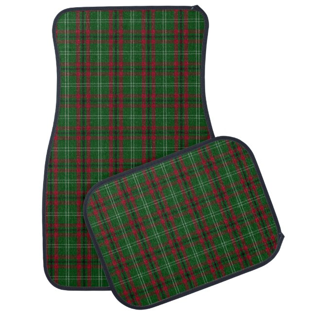 Green and Red Tartan/Plaid Car Floor Mat (Set)