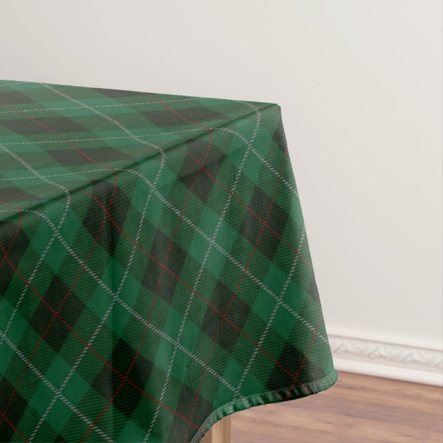 Green and Red Tartan Plaid Christmas Tablecloth (In Situ)