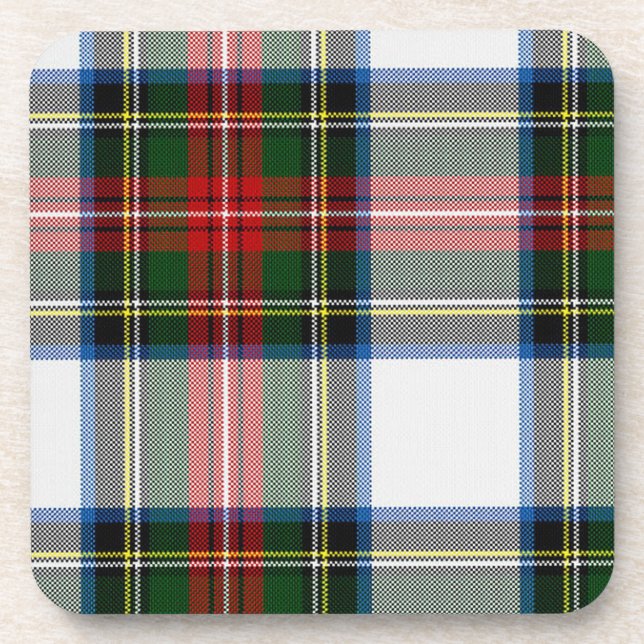 Green and Red Tartan Plaid Coaster (Front)