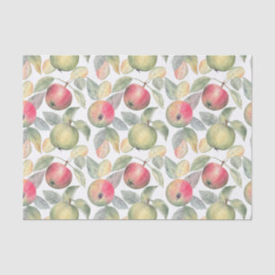Green and Red Watercolor Apple Fruit Tissue Paper