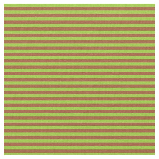 Green and Sienna Striped Pattern Fabric