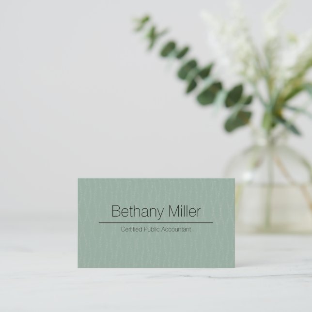 Green and Silver CPA Template Business Card (Standing Front)
