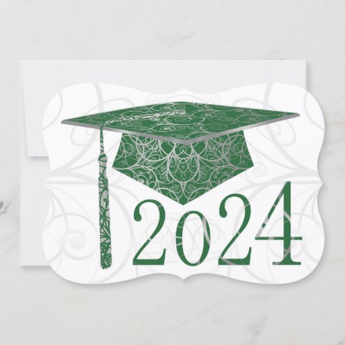 Green and Silver Floral Cap 2024 Card