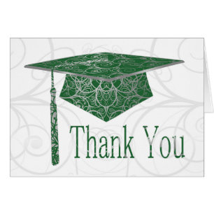 Green and Silver Floral Cap Cards