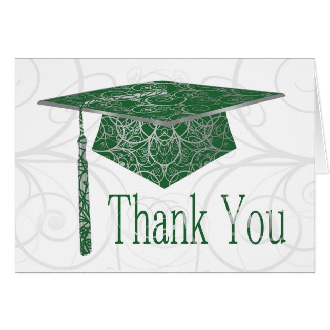 Green and Silver Floral Cap Cards (Front Horizontal)