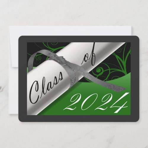 Green and Silver Graduation Announcement