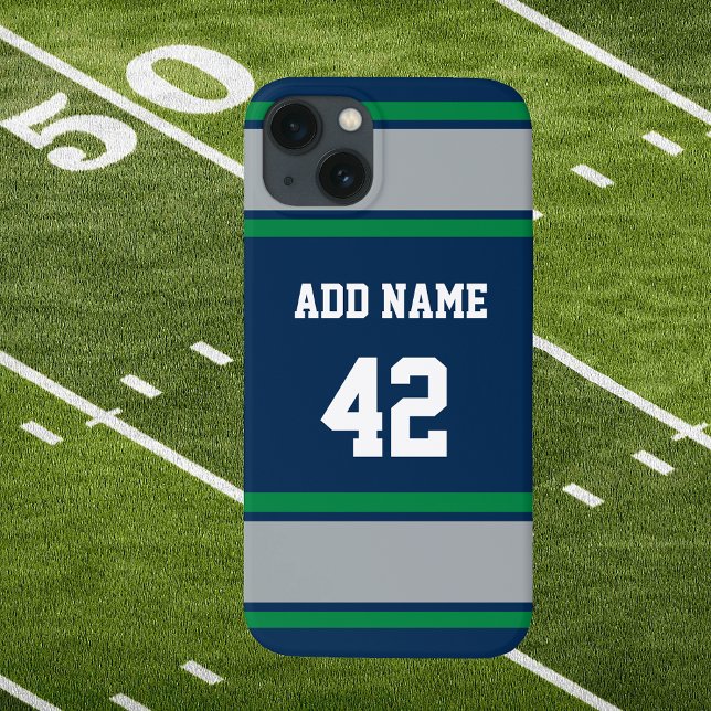 Green and Silver Sports Stripe Case-Mate iPhone Case (Customizable Green and Silver Sports Stripes Phone Case)