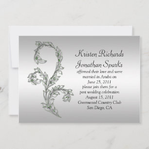 Green and Silver Swirls Post Wedding Celebration Invitation