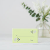 Green and Smoky Blue Floral Place Cards (Standing Front)