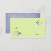 Green and Smoky Blue Floral Place Cards (Front/Back)