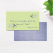 Green and Smoky Blue Floral Wedding Favor Tag (Desk)