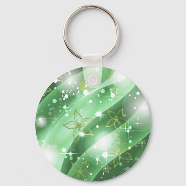 Green and Sparkle Keychain (Front)
