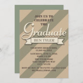 Green and Tan Camo Graduation Party Invitation (Front/Back)
