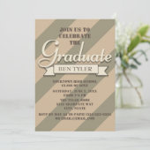 Green and Tan Camo Graduation Party Invitation (Standing Front)