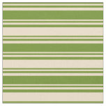 [ Thumbnail: Green and Tan Colored Lined/Striped Pattern Fabric ]