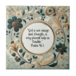 Green and Tan Frame Bible Verses  Ceramic Tile<br><div class="desc">Enhance your home with this ceramic tile featuring a harmonious green and tan frame surrounding a heartfelt Bible verse. The digitally edited AI design blends natural hues and elegant typography to create a calming, faith-filled accent perfect for prayer spaces, kitchens, or living areas. A meaningful customer thank you gift or...</div>