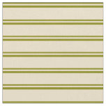 [ Thumbnail: Green and Tan Lined/Striped Pattern Fabric ]