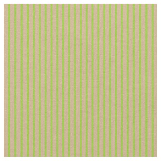 Green and Tan Lines/Stripes Pattern Fabric