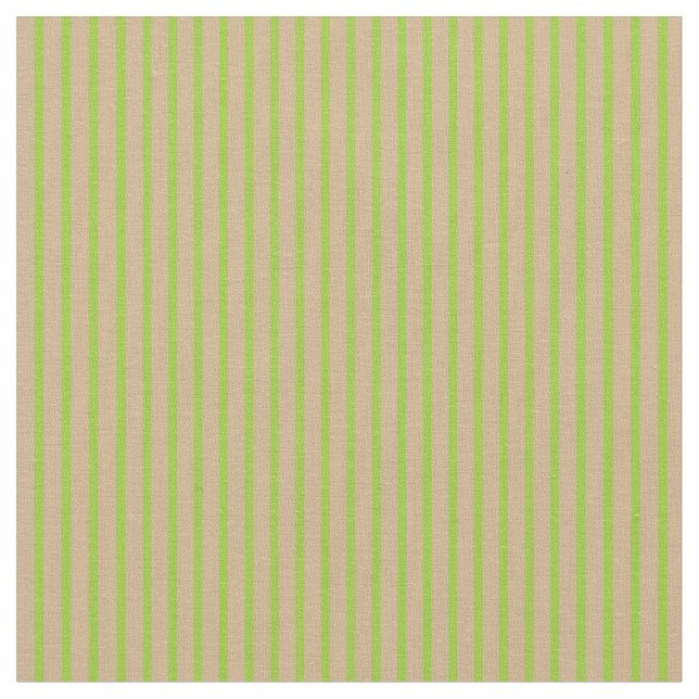 Green and Tan Lines/Stripes Pattern Fabric (Close Up)