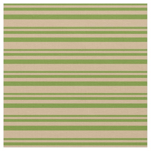Green and Tan Lines/Stripes Pattern Fabric